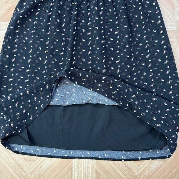 41 Hawthorn Black Pleated Keyhole Sleeveless Mini Dress Womens M Pink/White Dot - Picture 11 of 14